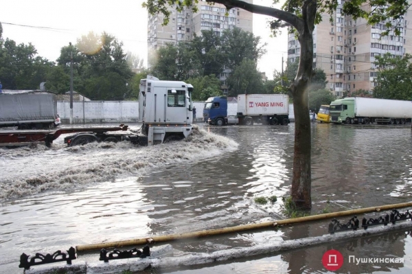 ​Большому ливню - большой потоп: улица Балковская ушла под воду. Видео